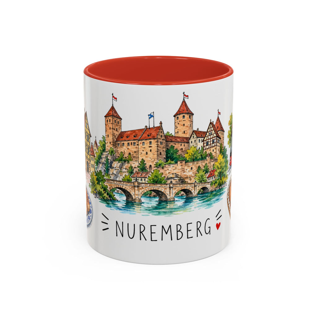 Nuremberg Illustrated Travel Mug | City Souvenir Accent Coffee Mug | 11oz 15oz Ceramic Cup