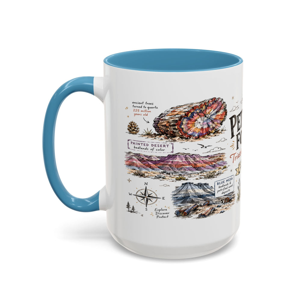 Petrified Forest National Park Coffee Mug | Arizona Painted Desert Fossil Gift | Accent Color Ceramic 11oz 15oz