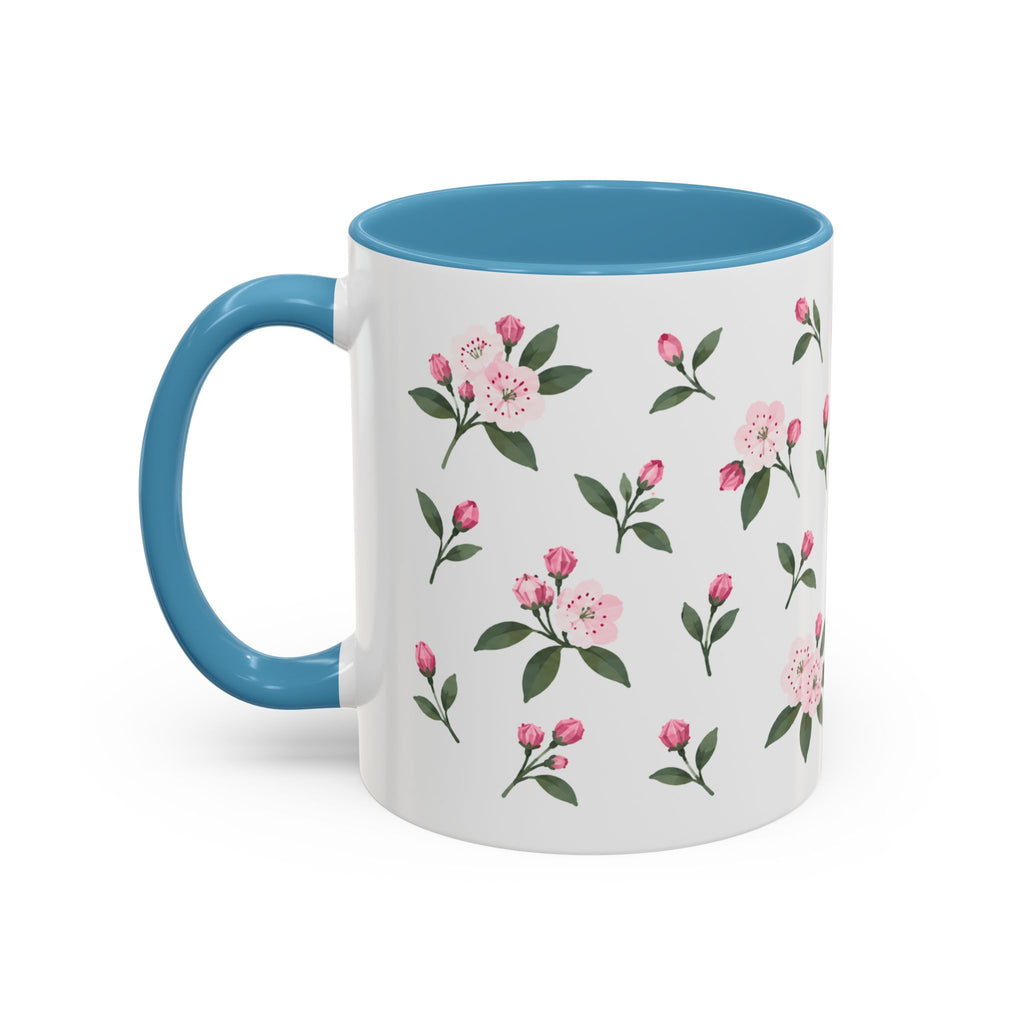 Connecticut Mountain Laurel Mug, State Flower Floral Coffee Cup, 11oz Botanical Gift