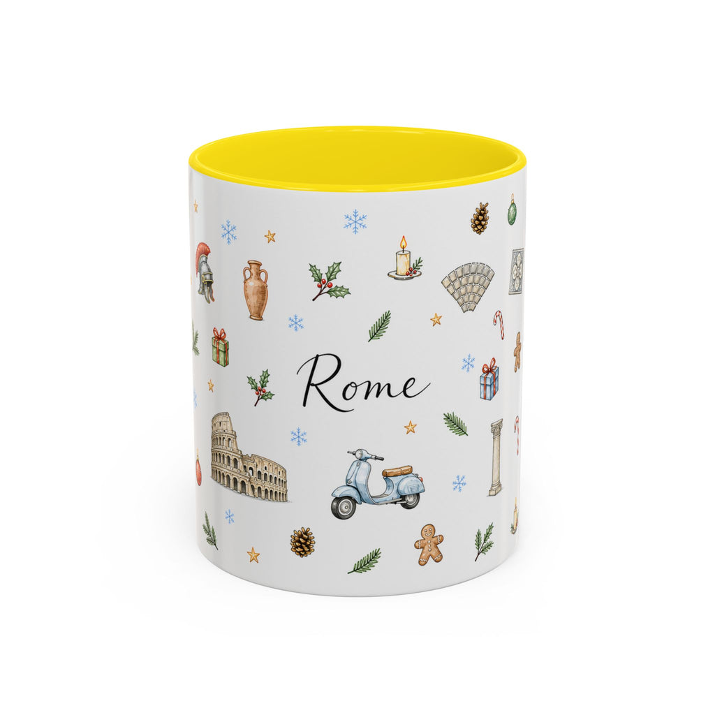 Rome Christmas Mug | Watercolor City Souvenir | Ceramic Coffee Cup