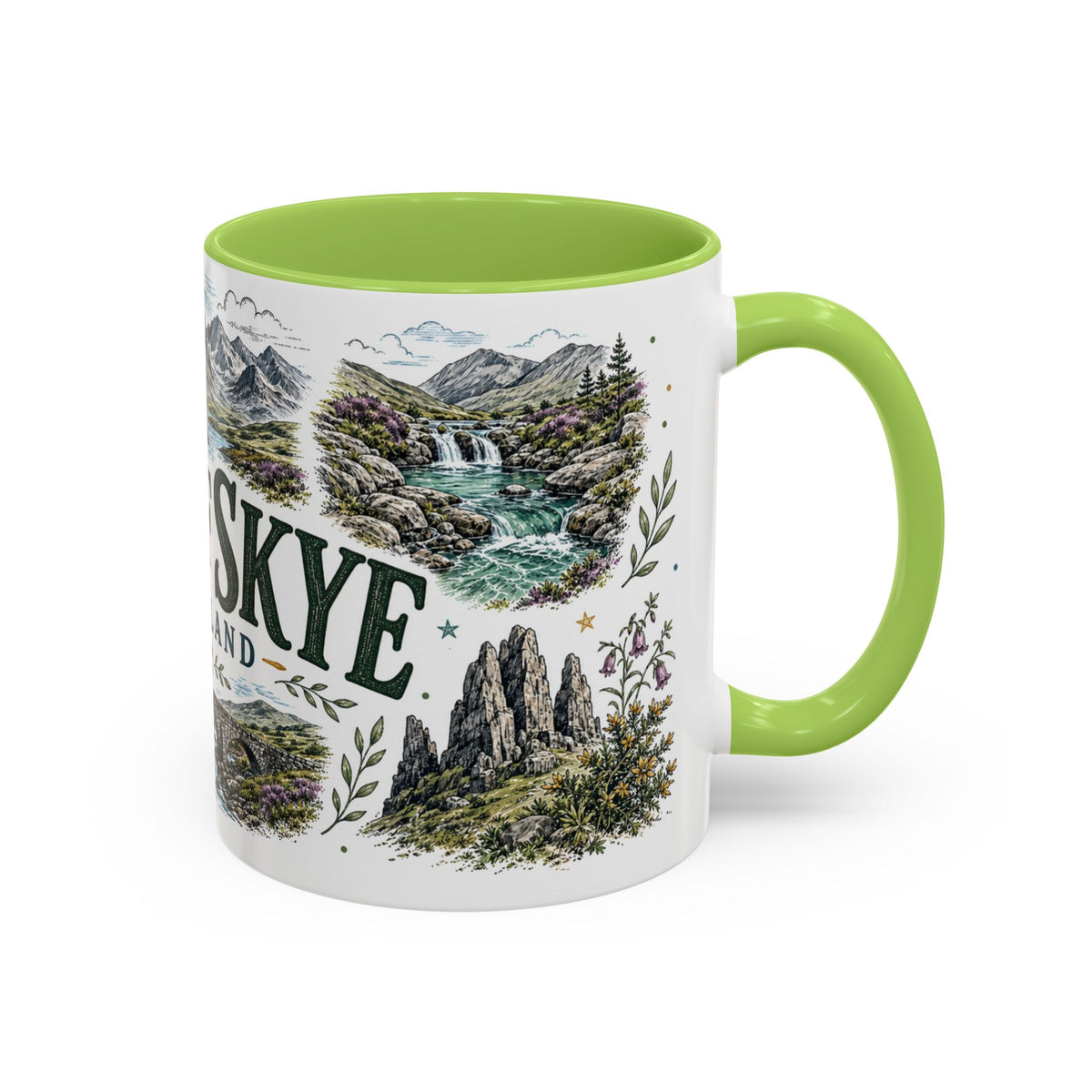Isle of Skye Mug, Scotland Travel Souvenir, Bucket List Gift, Accent Ceramic Coffee Mug 11oz 15oz