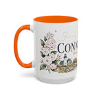 Connecticut State Map Mug | Botanical Accent Coffee Cup (11oz 15oz)