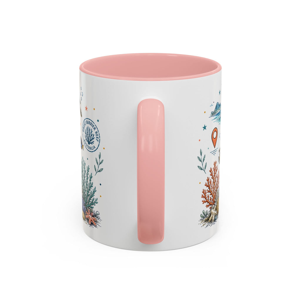 Great Barrier Reef Coffee Mug | Travel Destination Souvenir Gift | Accent Color Ceramic 11oz 15oz