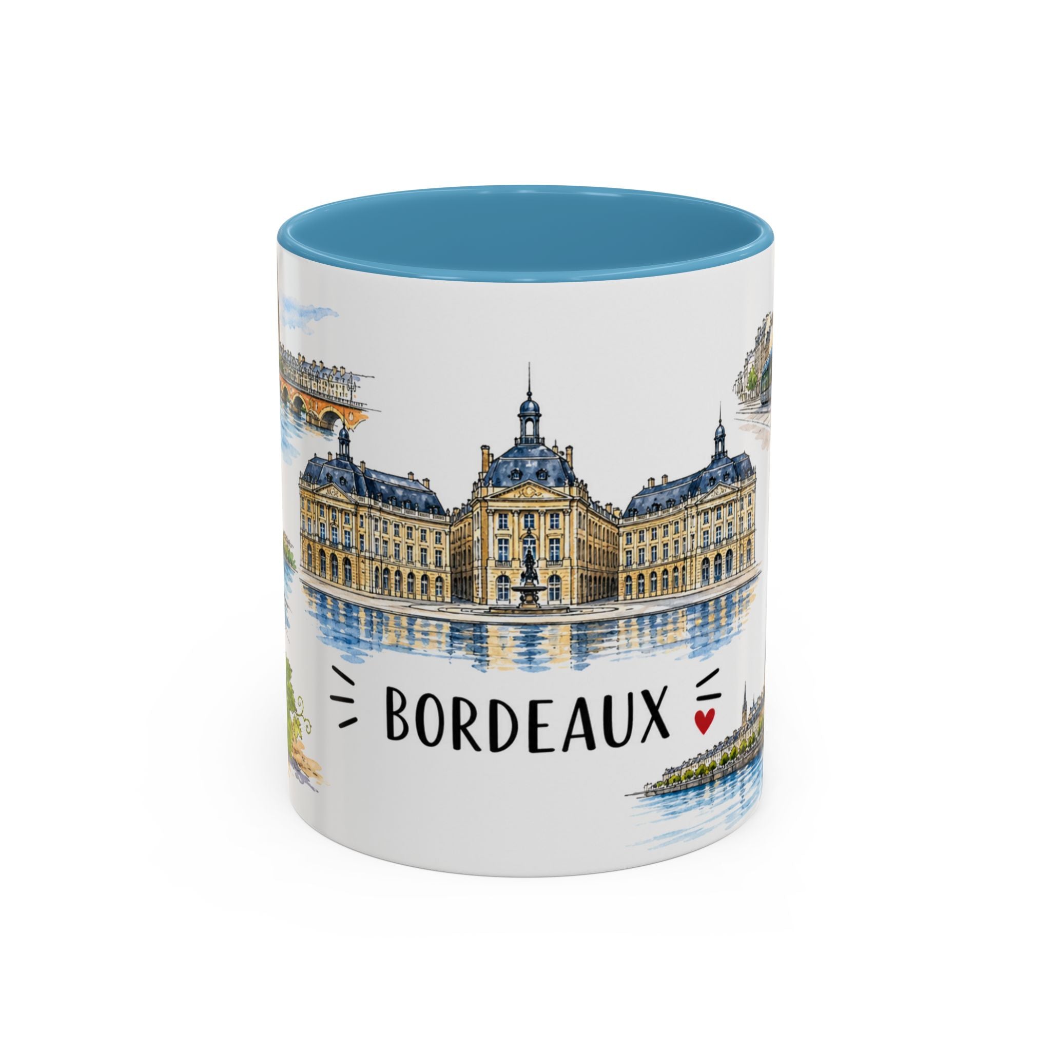 Bordeaux Illustrated Travel Mug | City Souvenir Accent Coffee Mug | 11oz 15oz Ceramic Cup