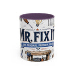 Mr Fix It Coffee Mug | Father's Day Gift for Dad | Accent Color Ceramic 11oz 15oz