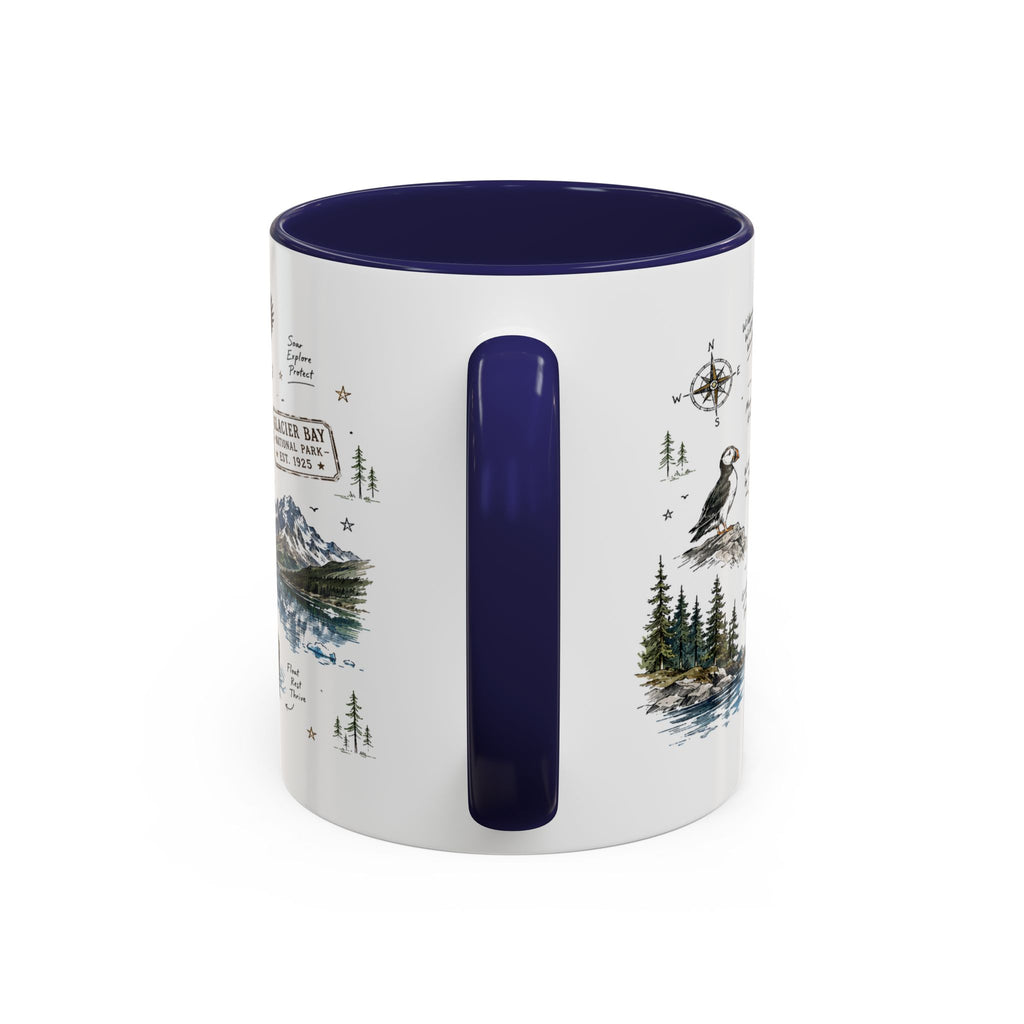 Glacier Bay National Park Coffee Mug | Alaska Wilderness Kayaking Gift | Accent Color Ceramic 11oz 15oz