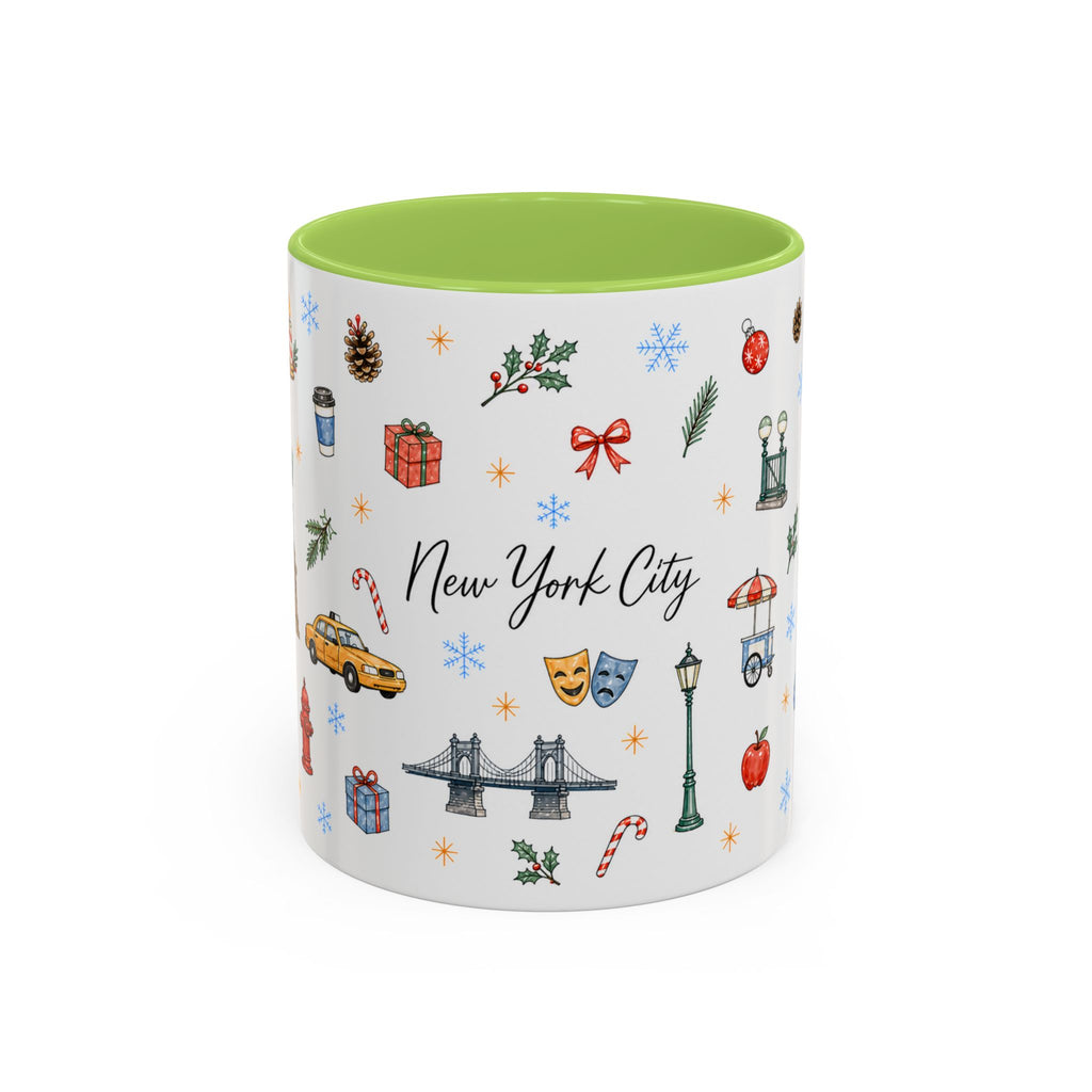 New York City Christmas Mug | Watercolor City Souvenir | Ceramic Coffee Cup