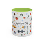 New York City Christmas Mug | Watercolor City Souvenir | Ceramic Coffee Cup