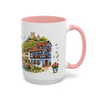 Kaysersberg Illustrated Travel Mug | France Souvenir Accent Coffee Mug | 11oz 15oz Ceramic Cup