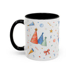 New Year Confetti Mug | Party Popper Watercolor Celebration Gift | Accent Cup 11oz 15oz