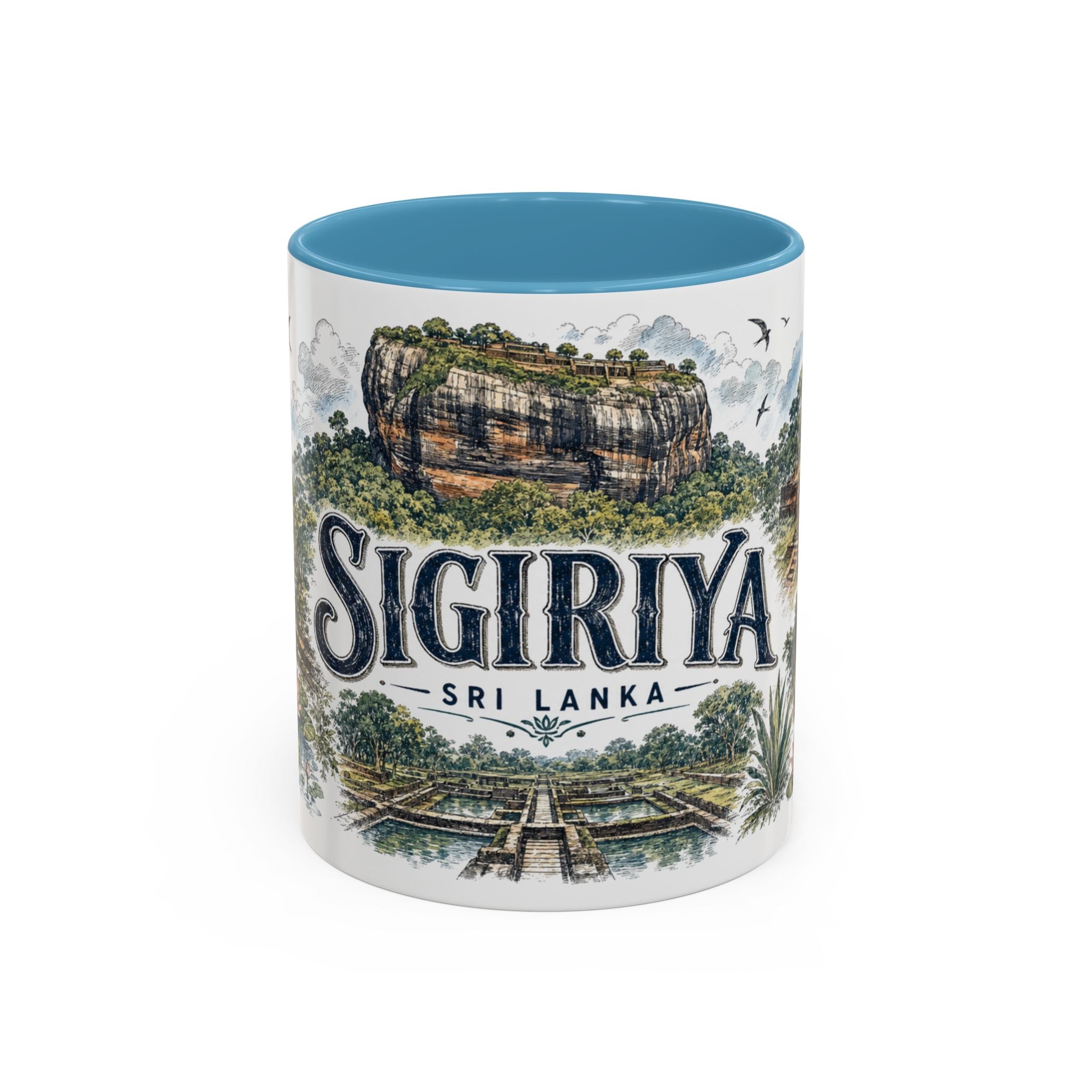 Sigiriya Mug, Sri Lanka Travel Souvenir, Bucket List Gift, Accent Ceramic Coffee Mug 11oz 15oz