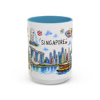 Singapore Illustrated Travel Mug | City Souvenir Accent Coffee Mug | 11oz 15oz Ceramic Cup