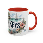 Florida Keys Mug, Florida Travel Souvenir, Bucket List Gift, Accent Ceramic Coffee Mug 11oz 15oz