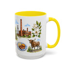 Durham Illustrated Travel Mug | City Souvenir Accent Coffee Mug | 11oz 15oz Ceramic Cup