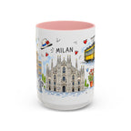 Milan Travel Mug | European City Souvenir Accent Coffee Mug | 11oz 15oz Ceramic Cup