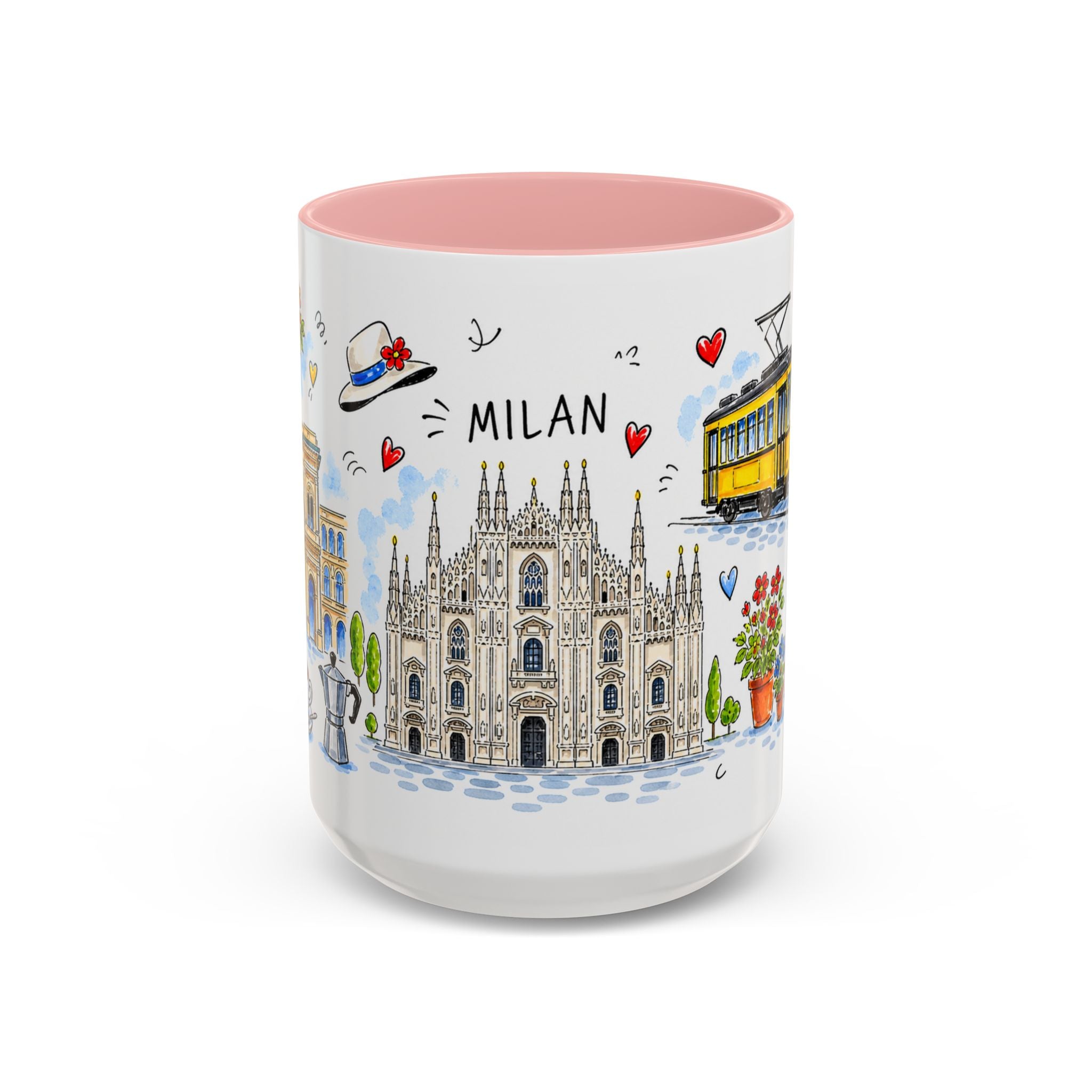 Milan Travel Mug | European City Souvenir Accent Coffee Mug | 11oz 15oz Ceramic Cup
