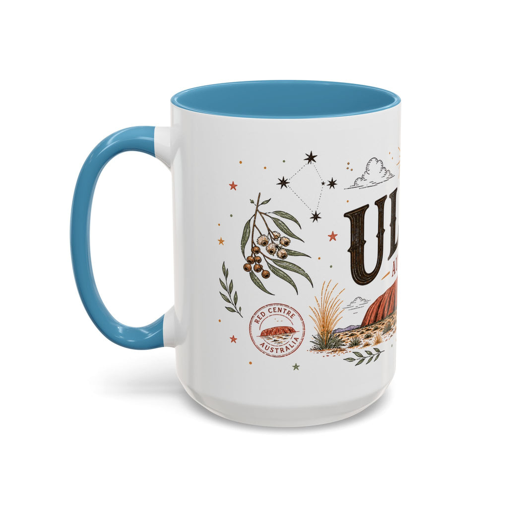Uluru Coffee Mug | Travel Destination Souvenir Gift | Accent Color Ceramic 11oz 15oz