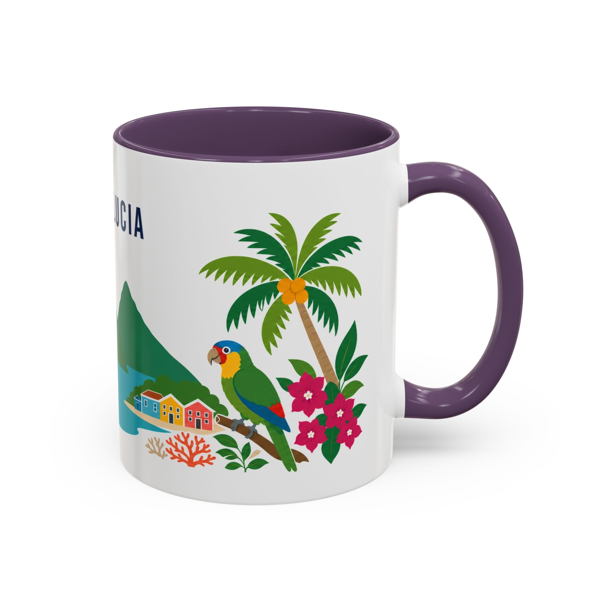 Saint Lucia Coffee Mug | Travel Souvenir Accent Mug | Country Gift Ceramic Cup 11oz 15oz