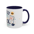 Officially Off The Clock Coffee Mug | Funny Retirement Gift | Accent Color Ceramic 11oz 15oz
