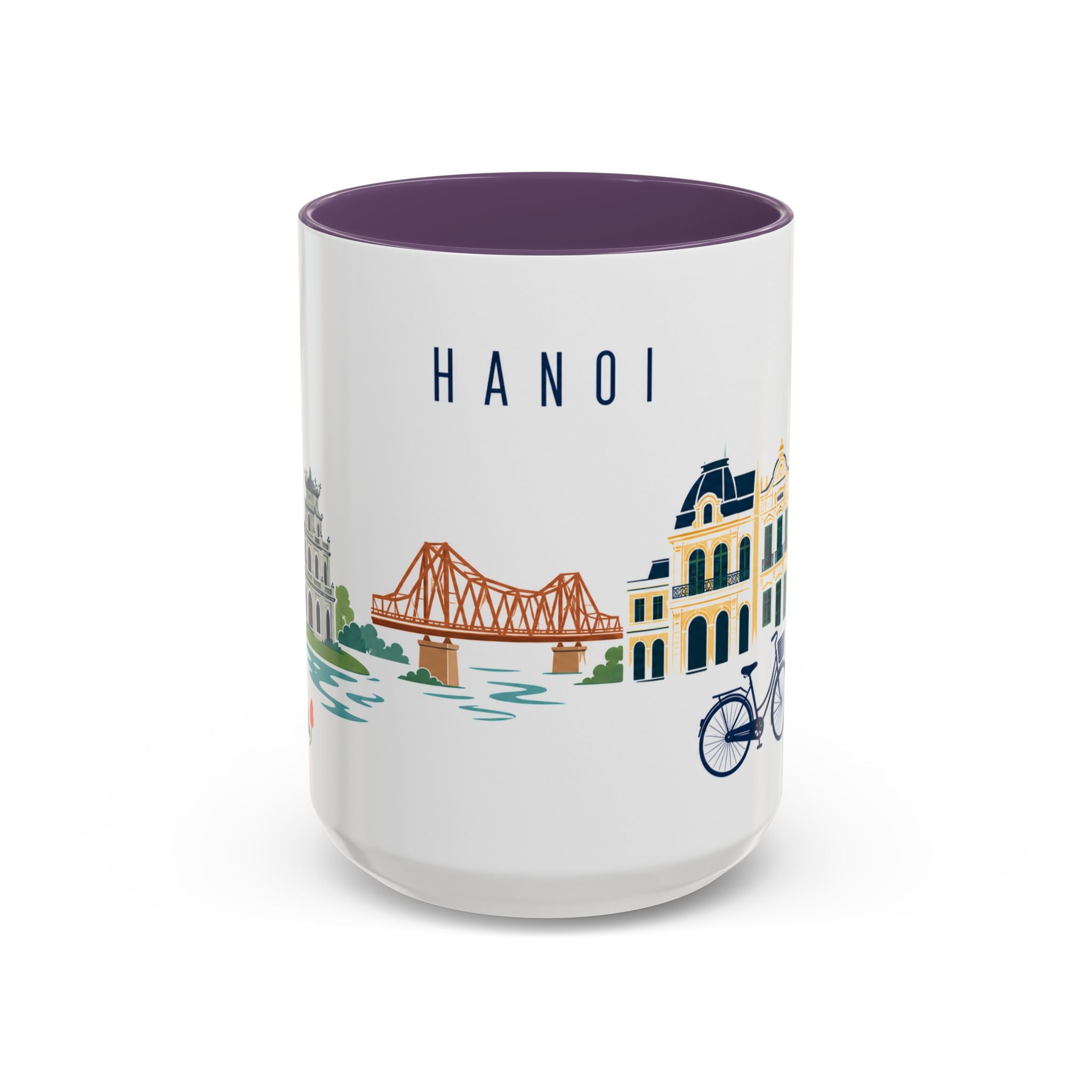 Hanoi Coffee Mug | Vietnam Travel Souvenir | Porcelain Decal City Gift | 11oz 15oz Accent Mug