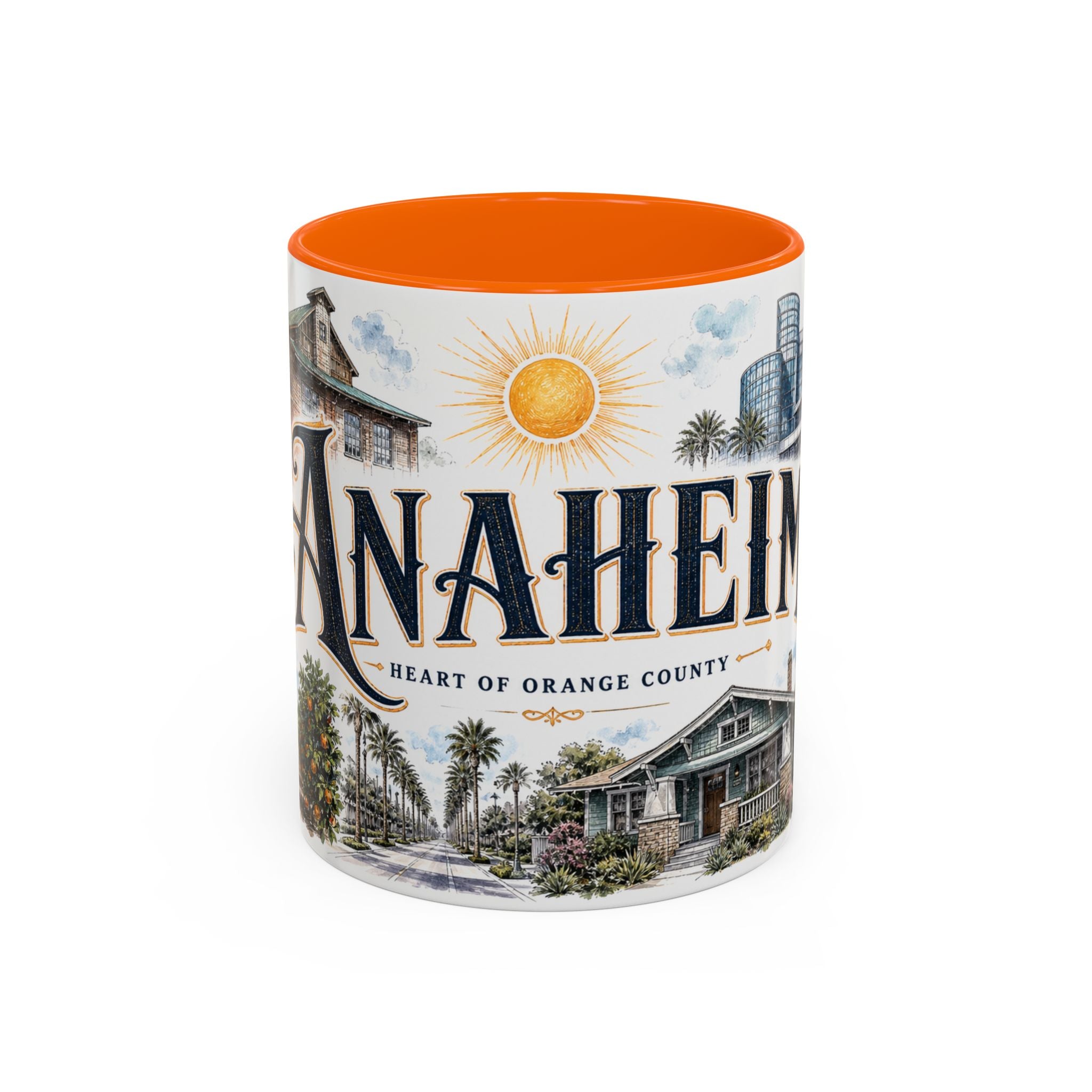 Anaheim Coffee Mug | United States Travel Souvenir | Vintage Illustrated City Gift | 11 oz 15 oz Accent Mug