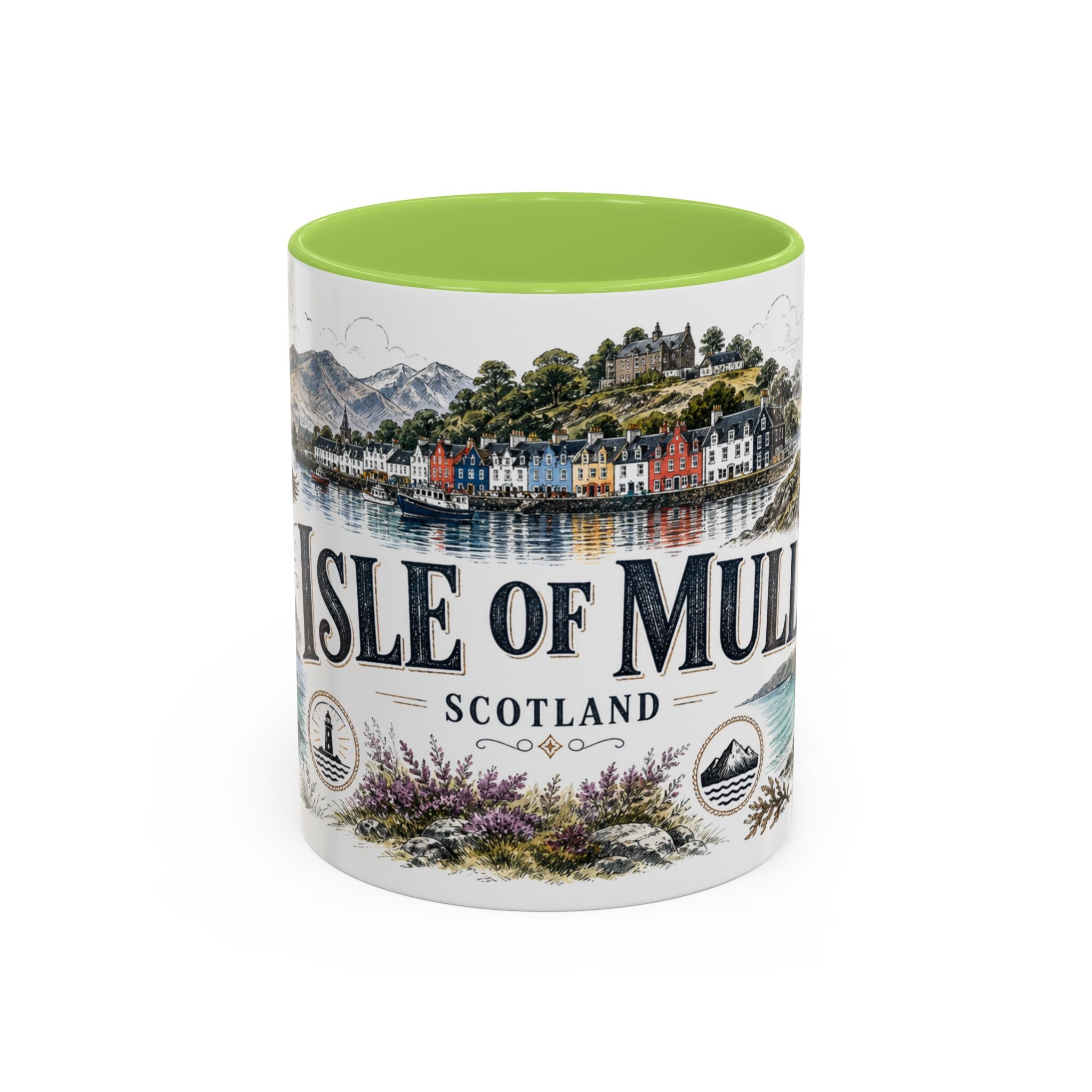 Isle of Mull Mug, Scotland Travel Souvenir, Bucket List Gift, Accent Ceramic Coffee Mug 11oz 15oz