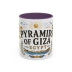 Pyramids of Giza Coffee Mug | Travel Destination Souvenir Gift | Accent Color Ceramic 11oz 15oz