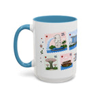 Singapore Coffee Mug | Postage Stamp Collage Mug | Travel Souvenir Accent Cup 11oz 15oz