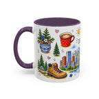 Denver Illustrated Travel Mug | City Souvenir Accent Coffee Mug | 11oz 15oz Ceramic Cup