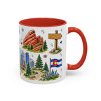 Denver Illustrated Travel Mug | City Souvenir Accent Coffee Mug | 11oz 15oz Ceramic Cup