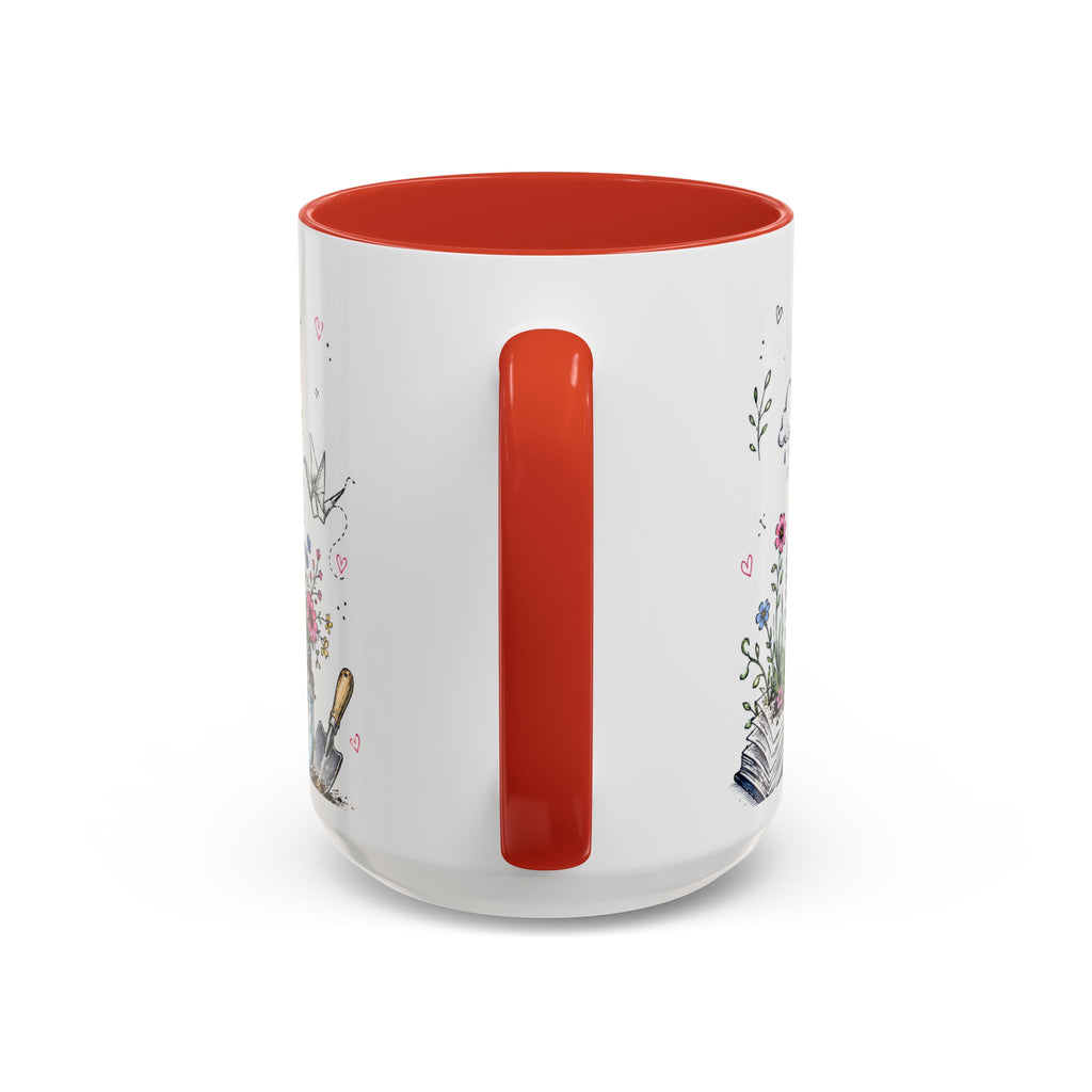 Thank You Teacher Coffee Mug | For Helping Me Grow Appreciation Gift | Accent Color Ceramic 11oz 15oz
