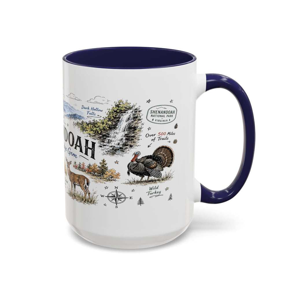 Shenandoah National Park Coffee Mug | Virginia Blue Ridge Hiking Autumn Gift | Accent Color Ceramic 11oz 15oz