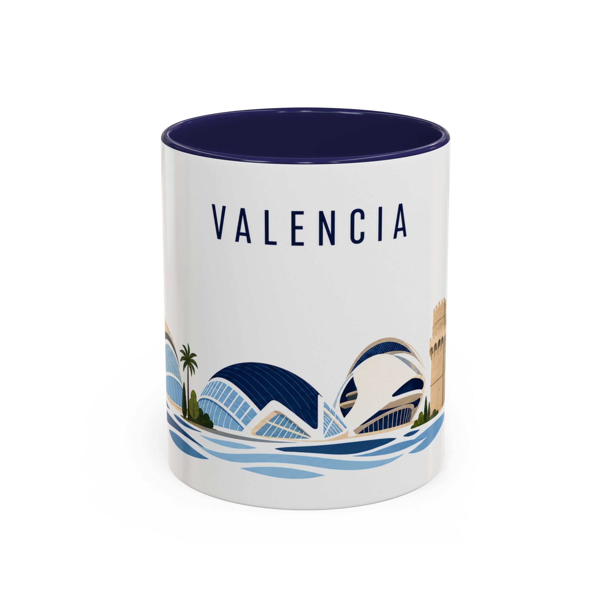Valencia Coffee Mug | Spain Travel Souvenir | Porcelain Decal City Gift | 11oz 15oz Accent Mug
