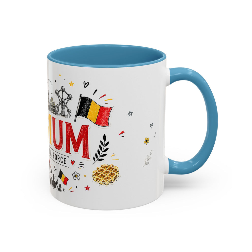 Belgium Soccer Coffee Mug | Soccer Fan Gift | Accent Color Ceramic 11oz 15oz Match Day Cup