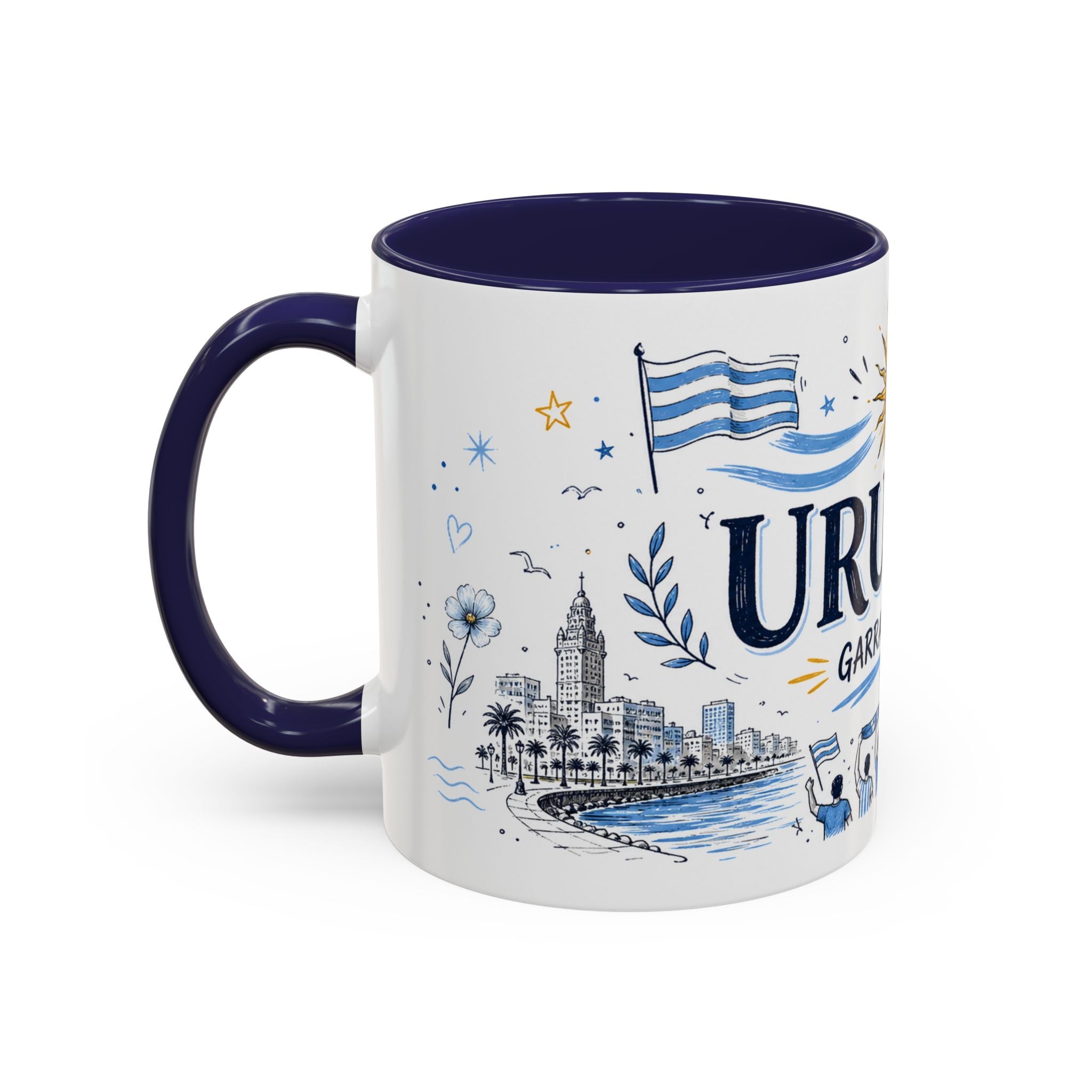 Uruguay Soccer Coffee Mug | World Cup Fan Gift | Accent Color Ceramic 11oz 15oz Match Day Cup