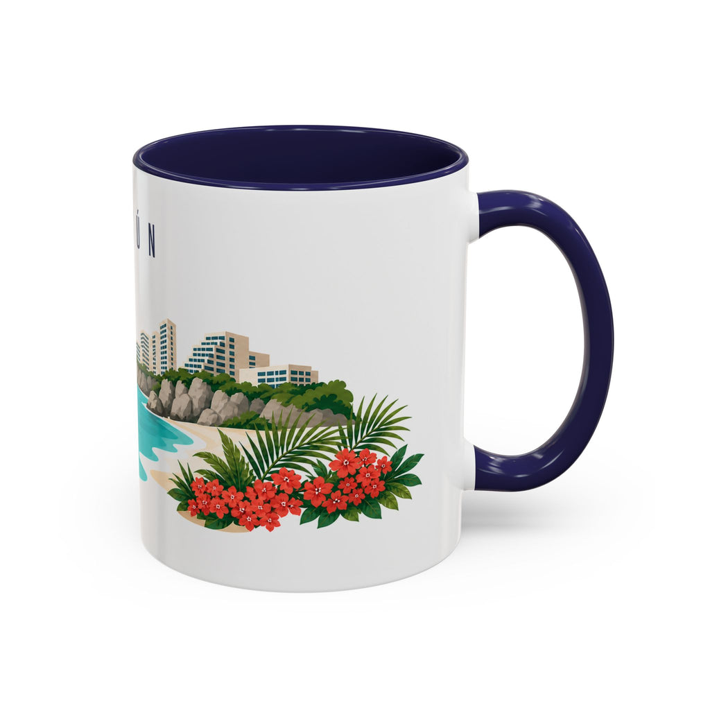 Cancún Coffee Mug | Mexico Travel Souvenir | Porcelain Decal City Gift | 11oz 15oz Accent Mug