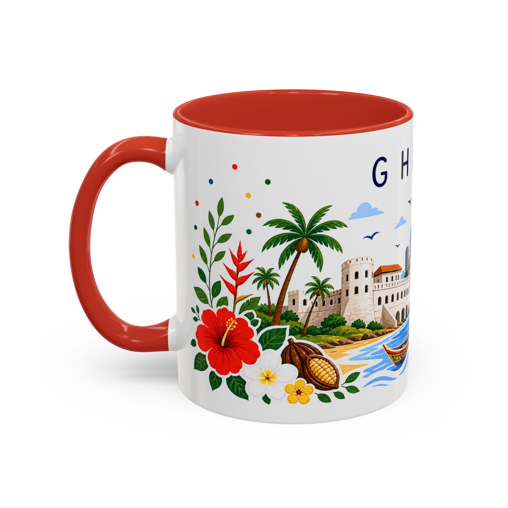 Ghana Coffee Mug | Travel Souvenir Accent Mug | Place Gift Ceramic Cup 11oz 15oz