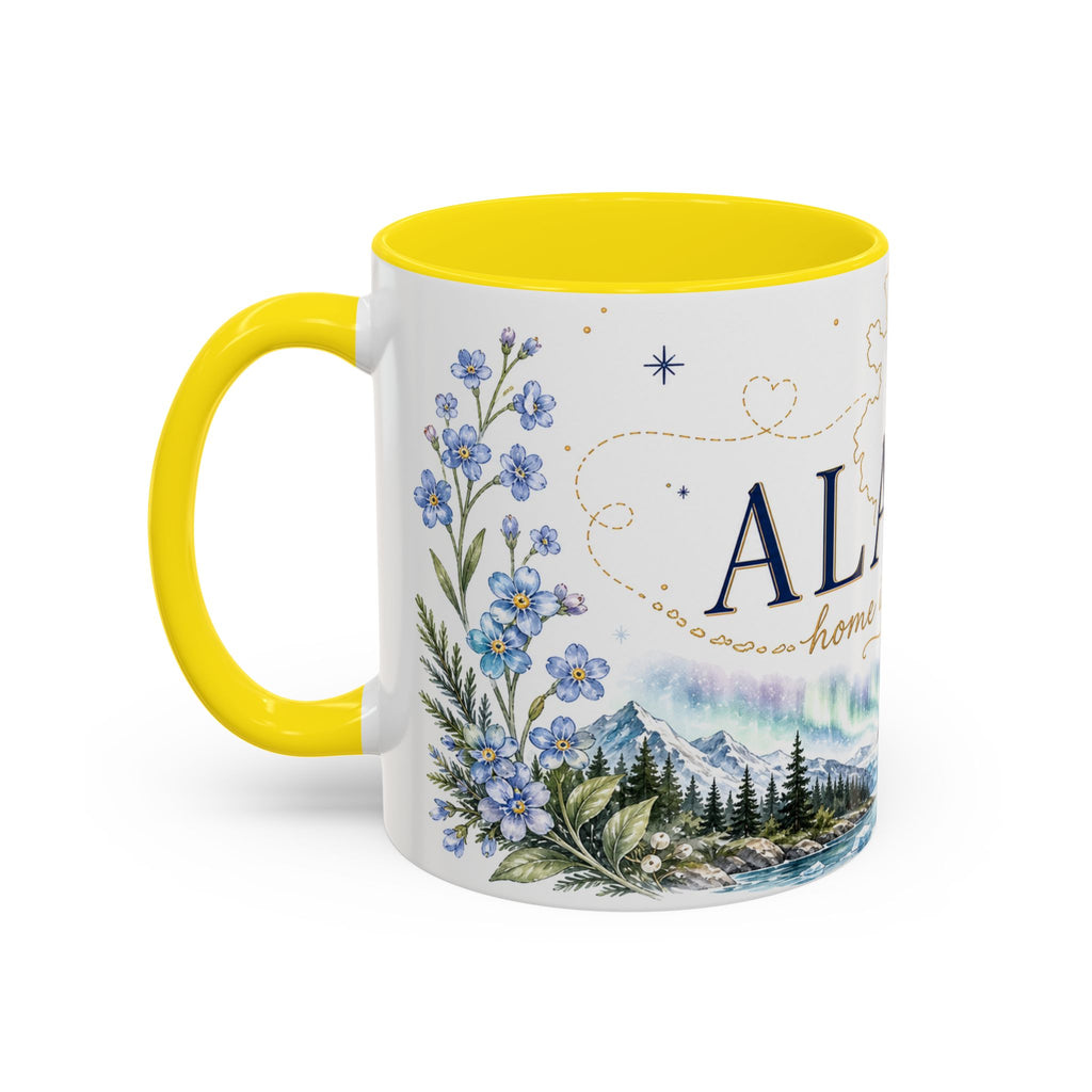 Alaska State Map Mug | Northern Lights, Mountains, Glaciers | Moving Away Gift
