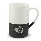 Wildflower Garden Engraved Speckled Ceramic Mug, 13oz, Minimalist Coffee Cup, Nature Inspired Gift
