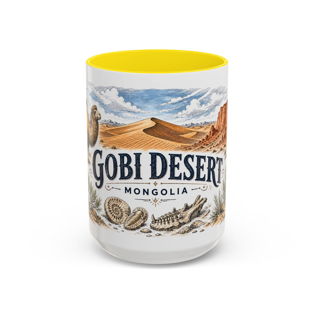 Gobi Desert Mug, Mongolia Travel Souvenir, Bucket List Gift, Accent Ceramic Coffee Mug 11oz 15oz