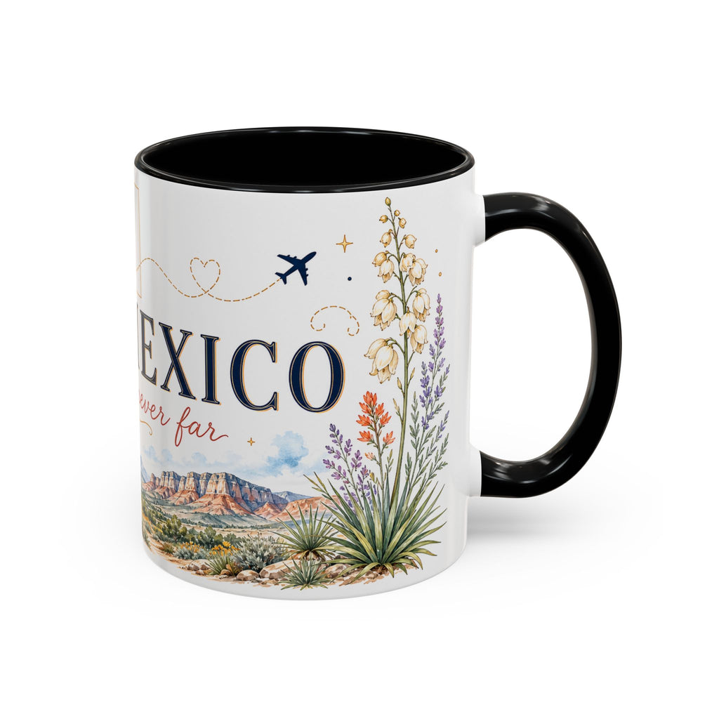 New Mexico State Map Mug | Desert Scenery, Yucca Flower Accent Coffee Cup