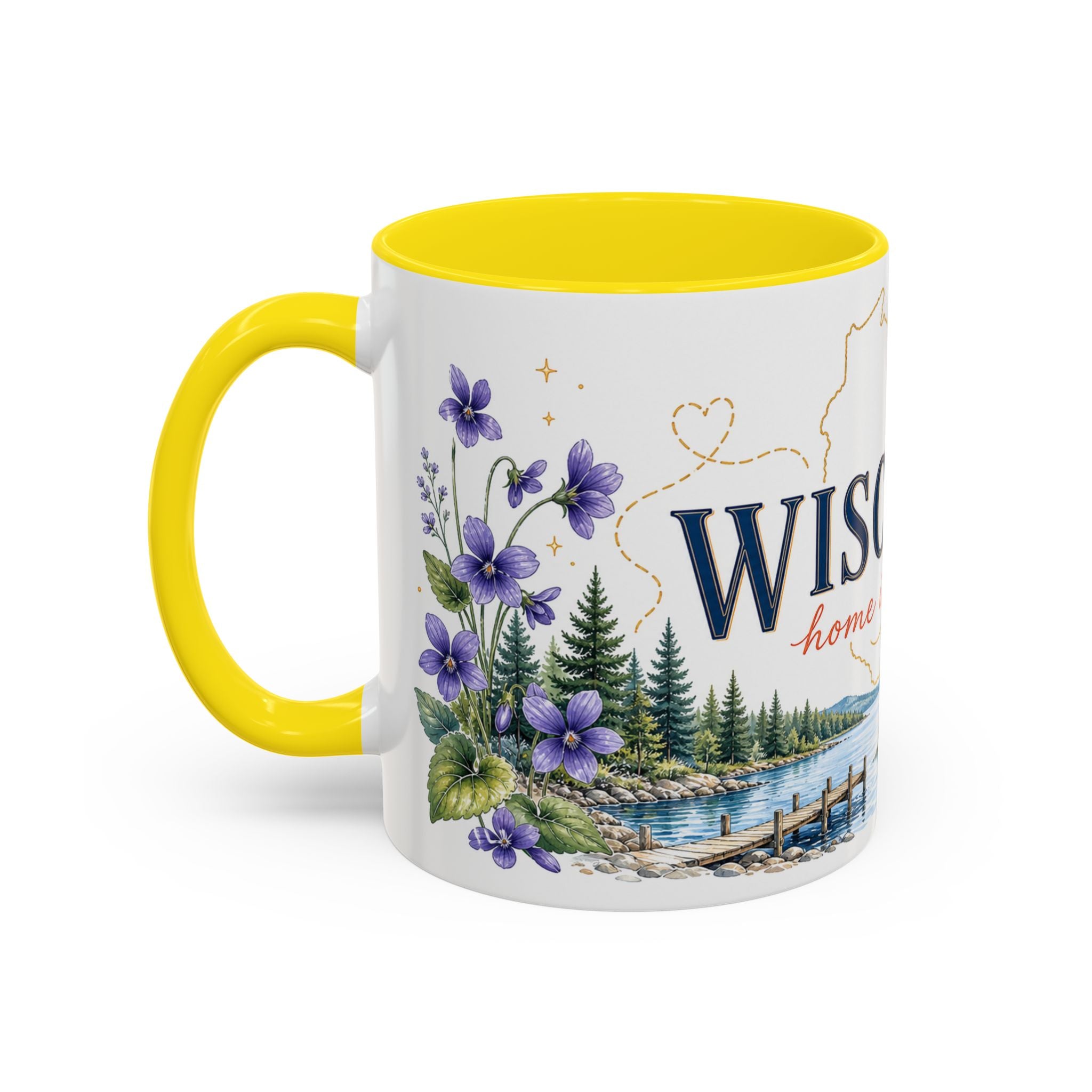 Wisconsin Home State Mug | Moving Away Gift | Long Distance Friendship Coffee Cup | 11oz 15oz Accent Mug