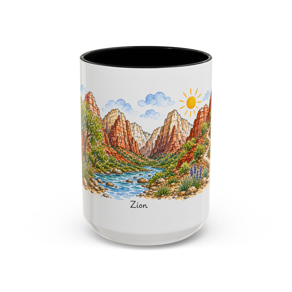 Zion National Park Mug | US Travel Souvenir Accent Coffee Mug | 11oz 15oz Ceramic Cup