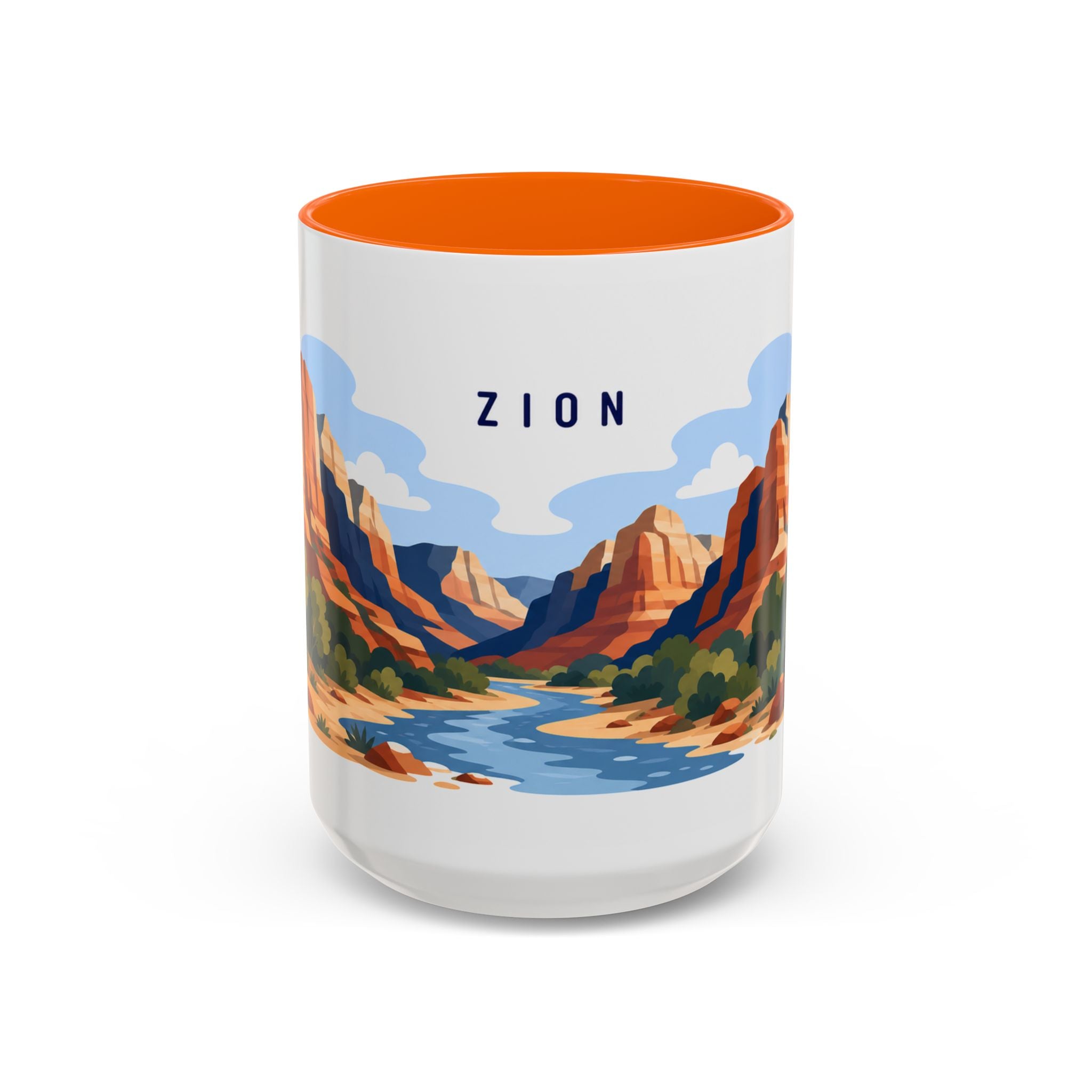 Zion National Park Coffee Mug | Solid Color Block Park Souvenir | 11oz 15oz Accent Mug