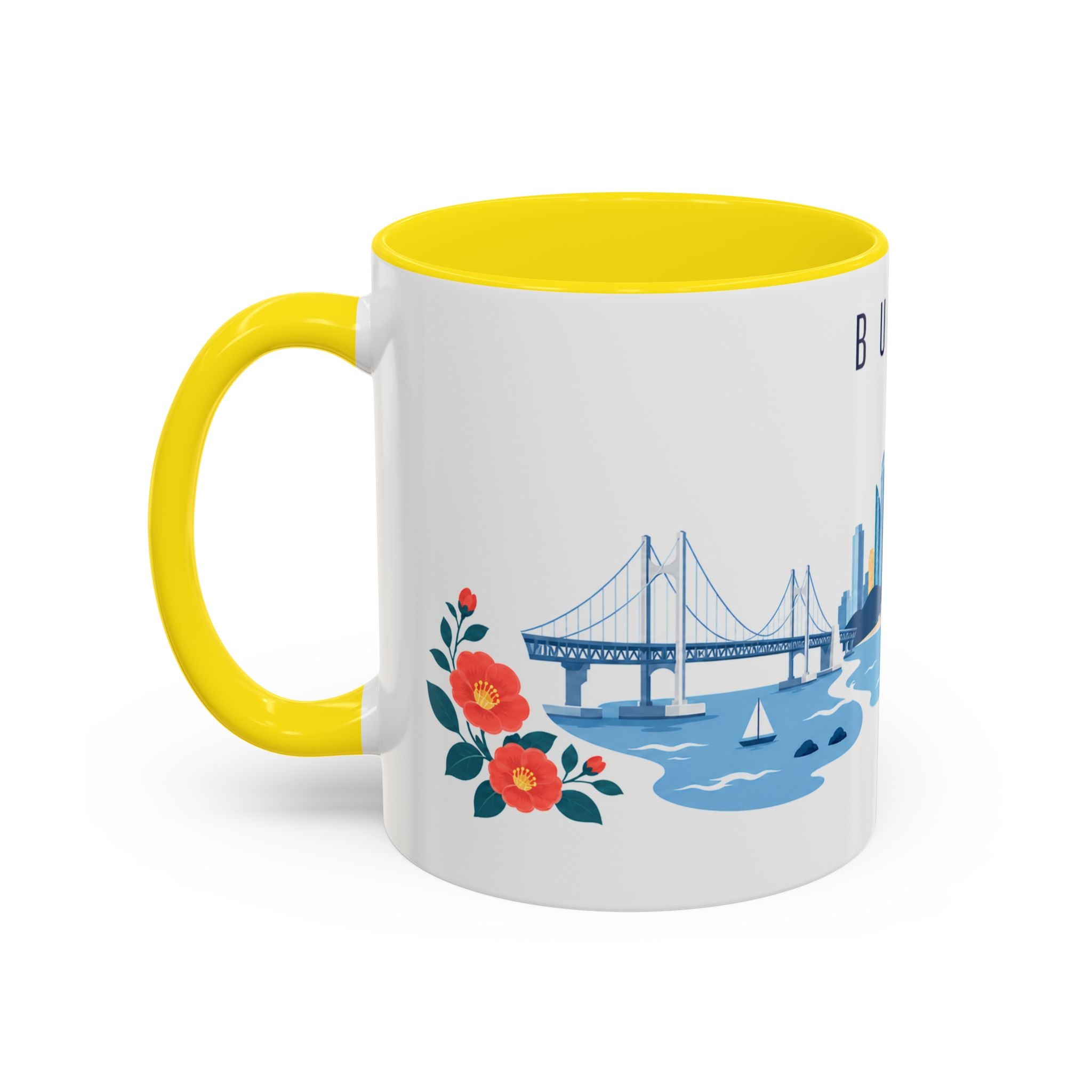 Busan Coffee Mug | South Korea Travel Souvenir | Porcelain Decal City Gift | 11oz 15oz Accent Mug