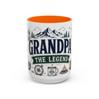 Grandpa The Legend Coffee Mug | Gift From Grandkids | Accent Color Ceramic 11oz 15oz
