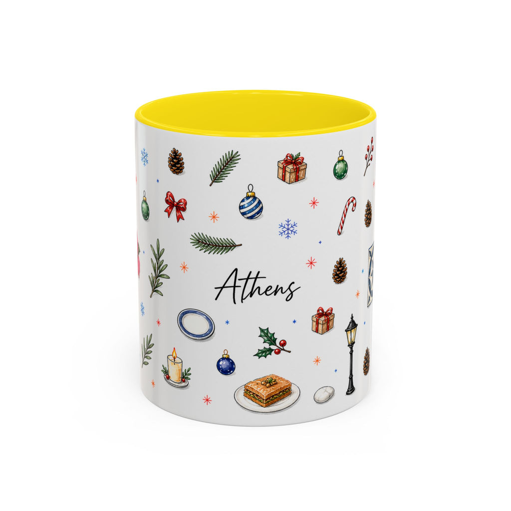 Athens Christmas Mug | Watercolor City Souvenir, Travel Gift (11oz/15oz)