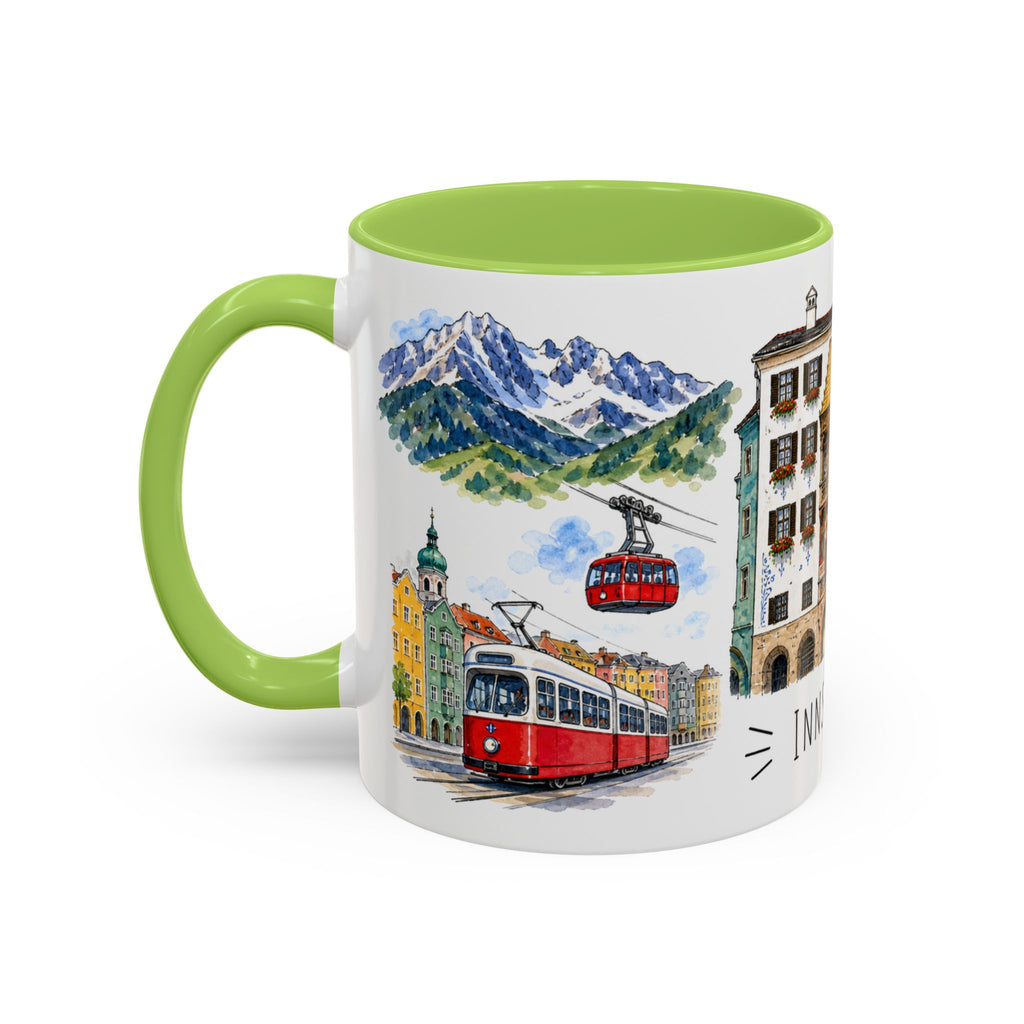 Innsbruck Illustrated Travel Mug | City Souvenir Accent Coffee Mug | 11oz 15oz Ceramic Cup