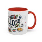 Sao Paulo Coffee Mug | Brazil Souvenir Travel Gift | Accent Color Ceramic 11oz 15oz