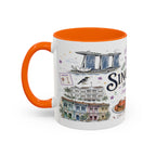 Singapore Coffee Mug | Asia Souvenir Travel Gift | Accent Color Ceramic 11oz 15oz